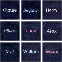 Bashful Cream Bunny with Personalised Navy Jumper